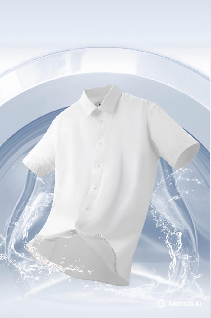 Áo sơ mi nam ngắn tay PRESENT chất liệu mát, thấm hút