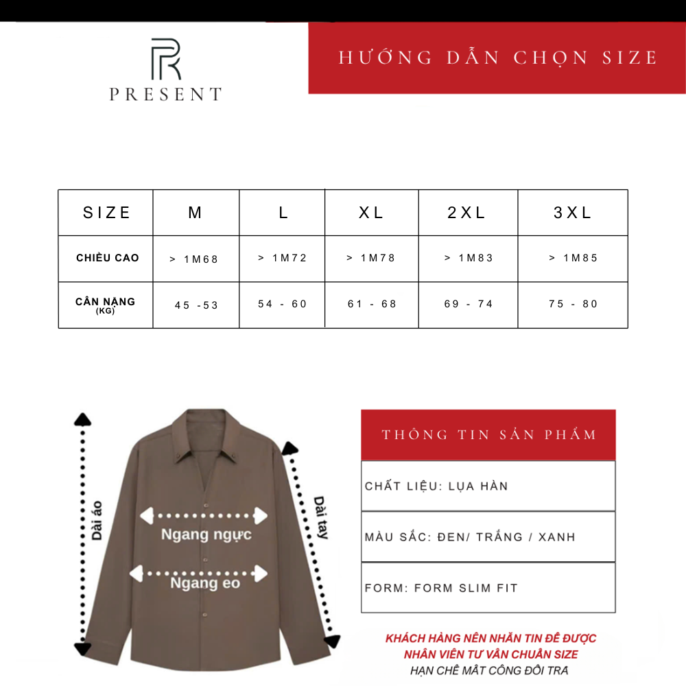 Áo Sơ Mi Nam Dài Tay Present