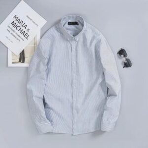Áo Sơ Mi OXFORD Hoạ Tiết Kẻ Sọc Cao Cấp, Cổ Áo Có Khuy Cài Klay Store