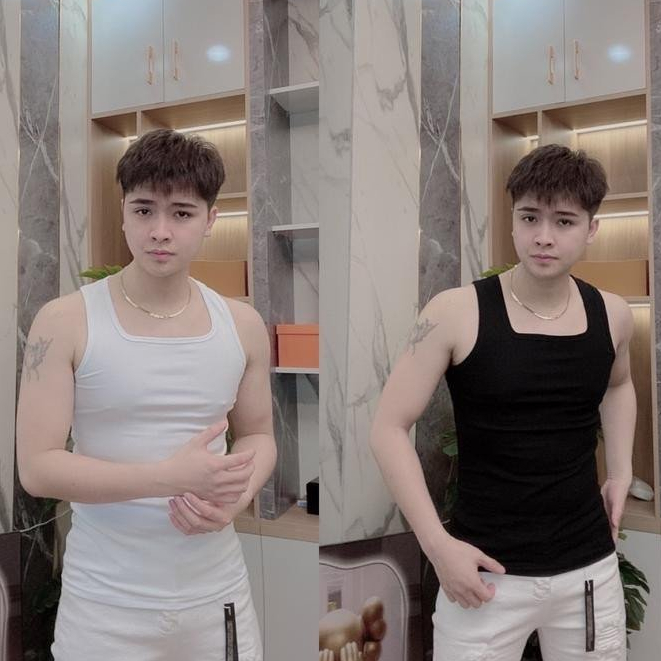 Áo 3 lỗ nam Verationo cổ vuông chất zip cotton thoáng mát, thấm hút mồ hôi tốt