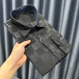 Áo sơ mi nam kẻ caro chất liệu satin bóng lụa thoáng mát,phong cách Hàn Quốc