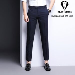 Quần âu nam, Quần tây nam đen công sở ống côn dáng slimfit Hàn Quốc vải cotton co giãn cao cấp KLAY_STORE