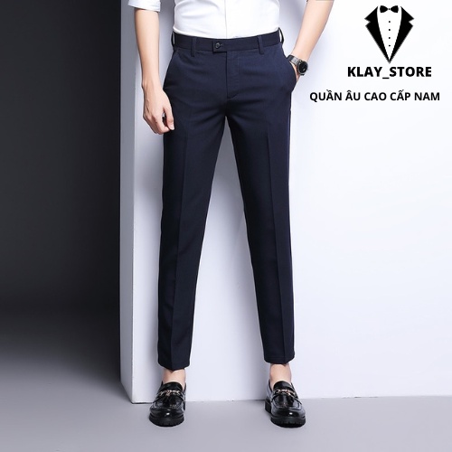 Quần âu nam, Quần tây nam đen công sở ống côn dáng slimfit Hàn Quốc vải cotton co giãn cao cấp KLAY_STORE