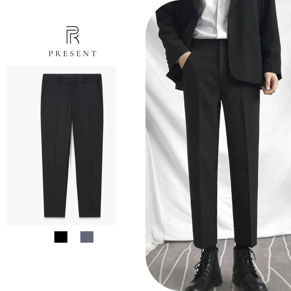 Quần Âu Nam PRESENT Chất Liệu Tuyết Hàn Cao Cấp, Thiết Kế Trơn Basic From Slimfit